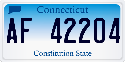 CT license plate AF42204