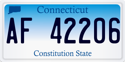 CT license plate AF42206