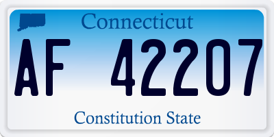 CT license plate AF42207