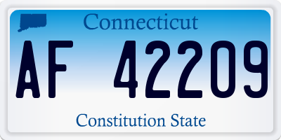 CT license plate AF42209