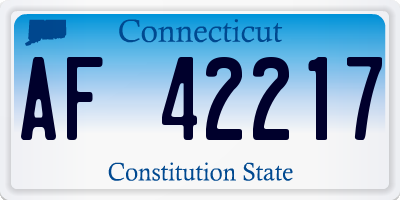 CT license plate AF42217