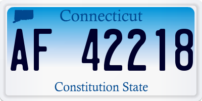 CT license plate AF42218