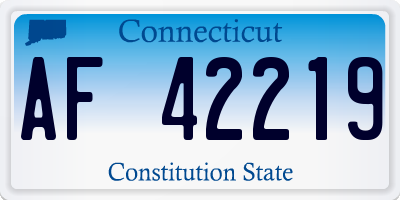 CT license plate AF42219