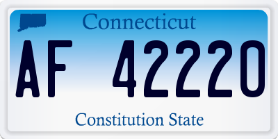 CT license plate AF42220