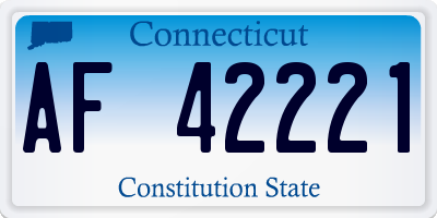 CT license plate AF42221