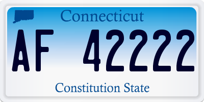 CT license plate AF42222