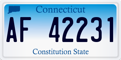 CT license plate AF42231