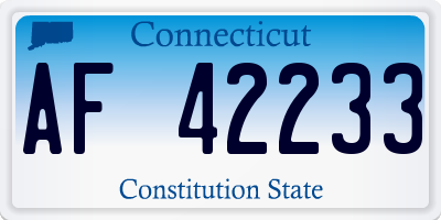 CT license plate AF42233