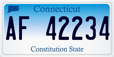 CT license plate AF42234