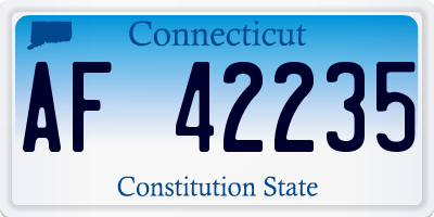 CT license plate AF42235