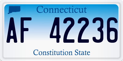 CT license plate AF42236