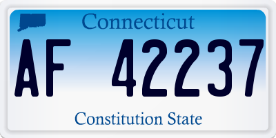 CT license plate AF42237