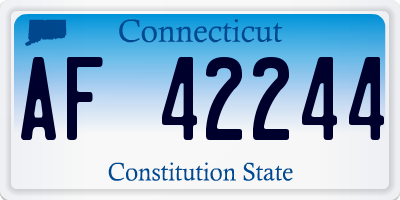 CT license plate AF42244