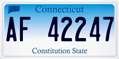 CT license plate AF42247