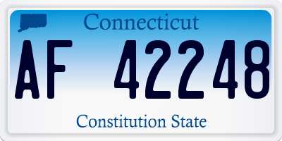 CT license plate AF42248