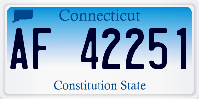 CT license plate AF42251