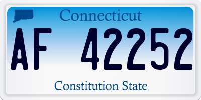 CT license plate AF42252