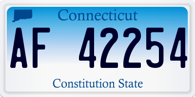 CT license plate AF42254
