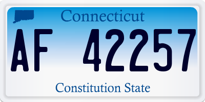 CT license plate AF42257