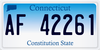 CT license plate AF42261