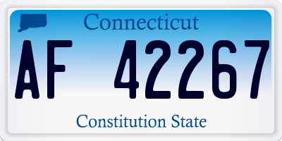 CT license plate AF42267