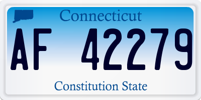 CT license plate AF42279