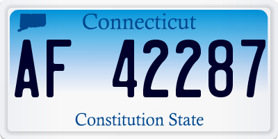 CT license plate AF42287
