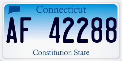 CT license plate AF42288