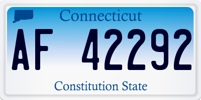 CT license plate AF42292