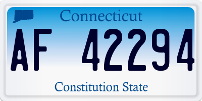 CT license plate AF42294