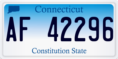 CT license plate AF42296