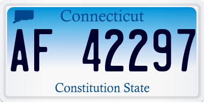 CT license plate AF42297