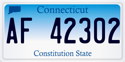 CT license plate AF42302