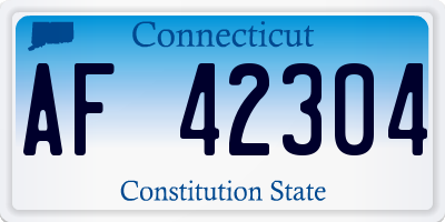 CT license plate AF42304