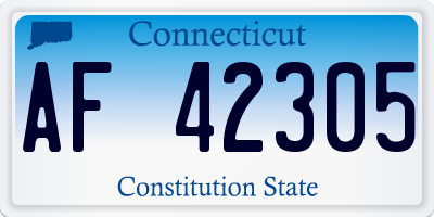 CT license plate AF42305