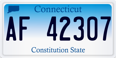 CT license plate AF42307