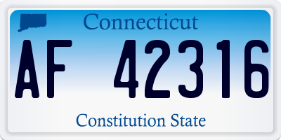 CT license plate AF42316