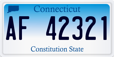 CT license plate AF42321