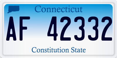 CT license plate AF42332