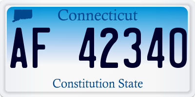 CT license plate AF42340