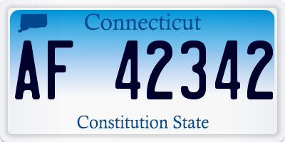 CT license plate AF42342