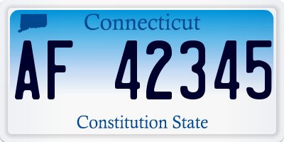 CT license plate AF42345