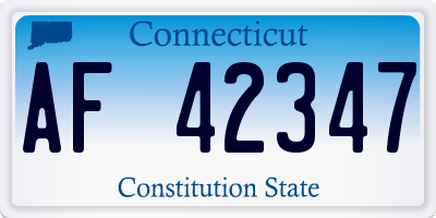 CT license plate AF42347