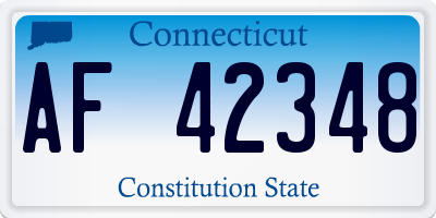 CT license plate AF42348