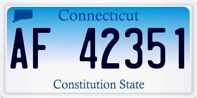 CT license plate AF42351