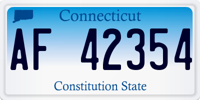 CT license plate AF42354