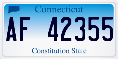 CT license plate AF42355