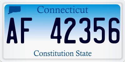 CT license plate AF42356