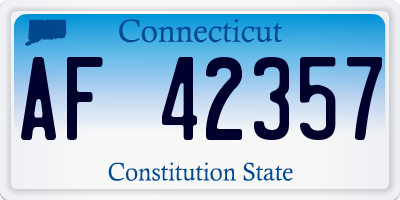 CT license plate AF42357