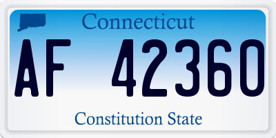 CT license plate AF42360